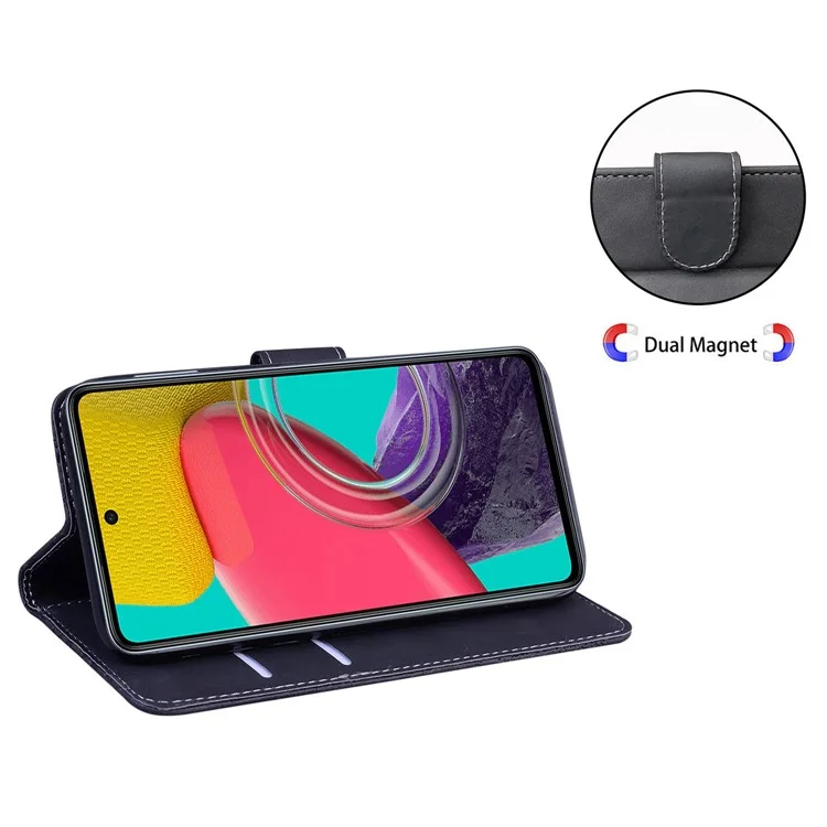 Para Samsung Galaxy M13 4G Butterfly Padrão Impressão PU Cear - Preto