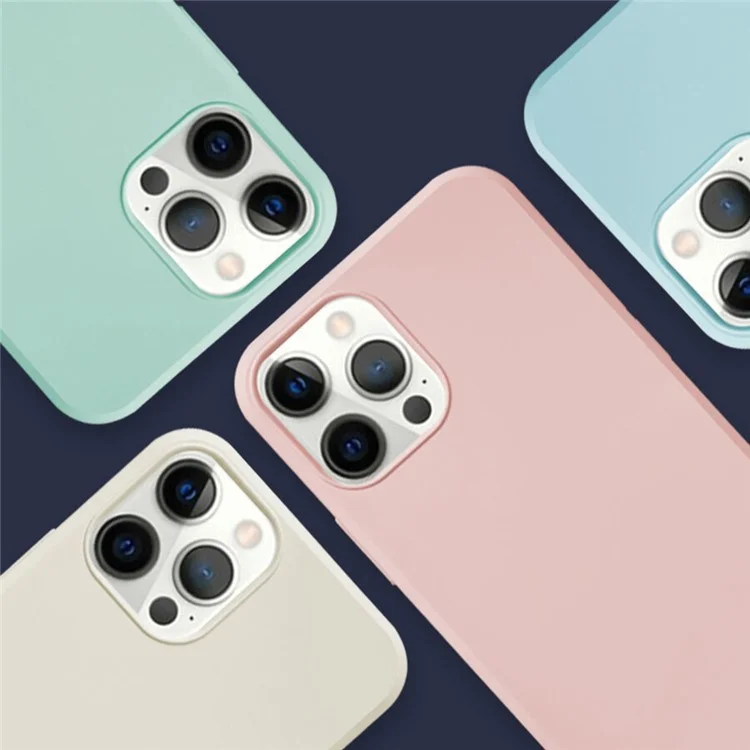 SIMPLY ROAR Coque pour iPhone 14 Pro Max en TPU souple avec texture de silicone liquide - Beige