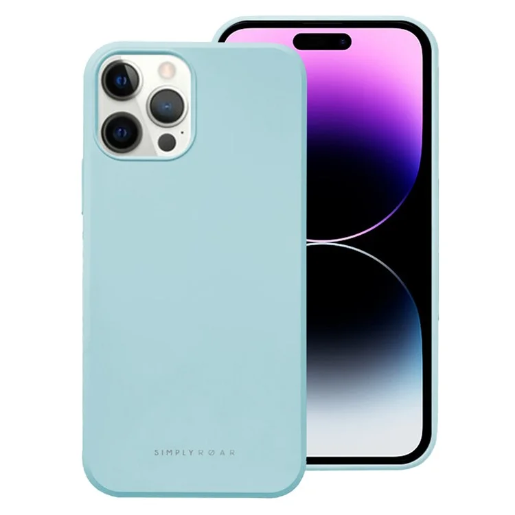 SIMPLY ROAR Hülle für iPhone 15 Pro Max, weiche TPU-Rückseite mit einer samtigen Silikon-ähnlichen Textur - Baby Blau