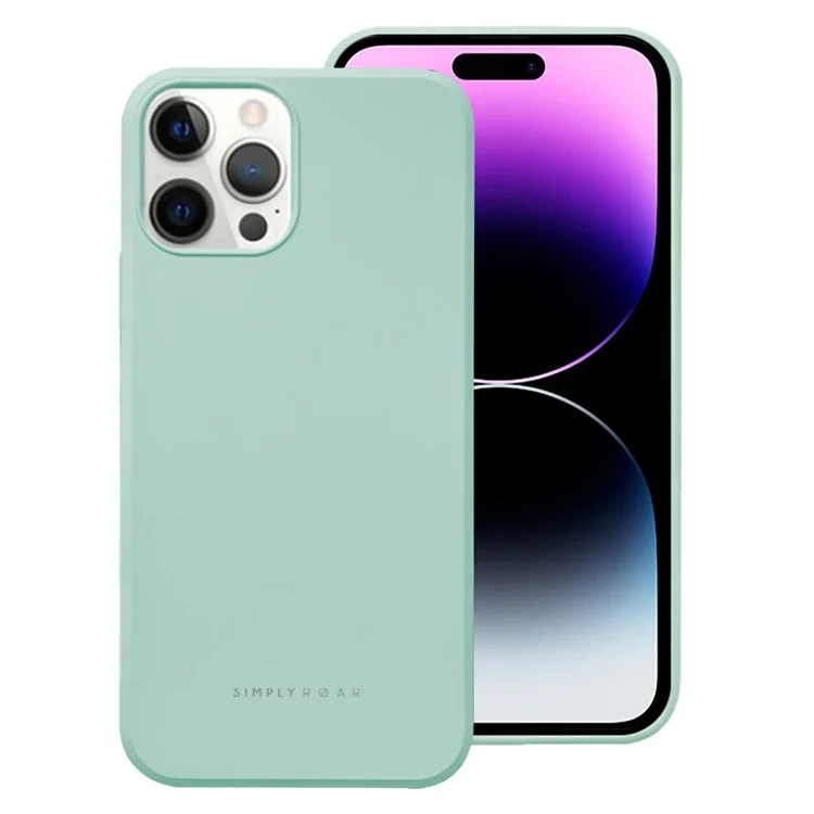 SIMPLY ROAR Hülle für iPhone 15 Pro, weiche TPU-Rückseite mit einer silikonähnlichen Textur - Hellgrün