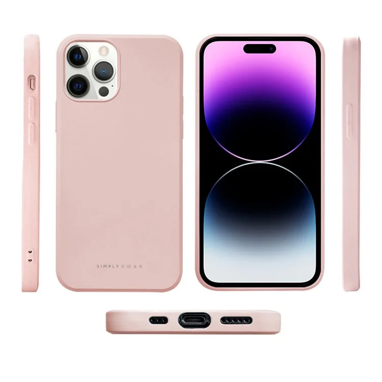 SIMPLY ROAR Hülle für iPhone 14 Pro, weiche TPU-Rückseite mit seidenartiger Textur - Pink
