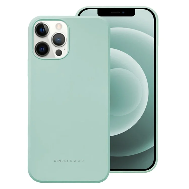 Coque pour iPhone 13 Pro SIMPLY ROAR en TPU souple avec texture type silicone liquide - Vert clair