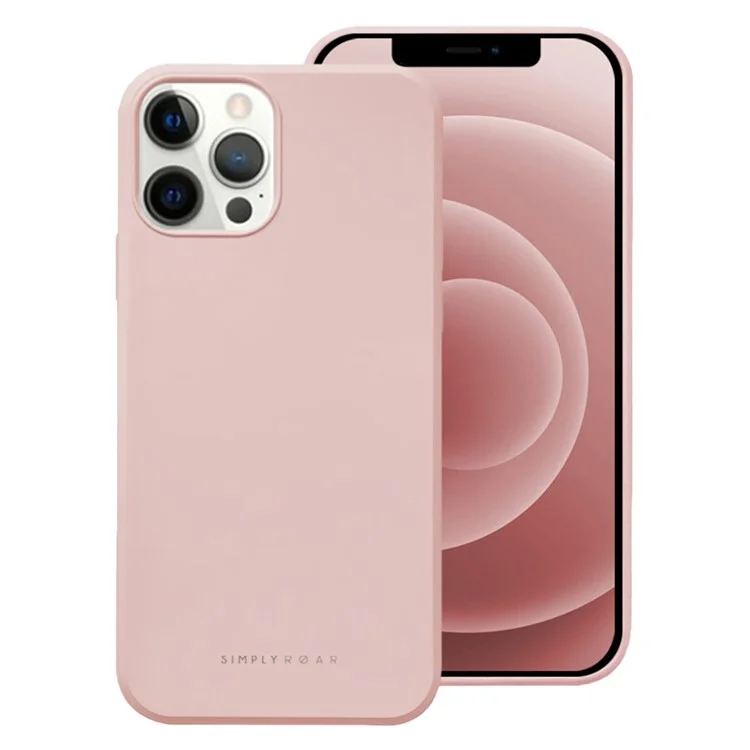 SIMPLY ROAR Custodia per iPhone 13 Pro Max Copertura posteriore in TPU morbido con texture simile al silicone liquido - Rosa