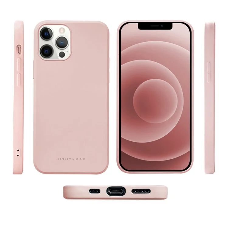 SIMPLY ROAR Custodia per iPhone 13 Pro Max Copertura posteriore in TPU morbido con texture simile al silicone liquido - Rosa