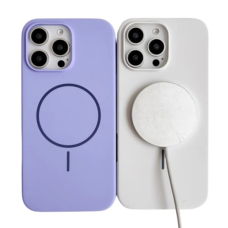 For iPhone 16 Pro Case Compatible with MagSafe Silicone Phone Back Cover - Grey