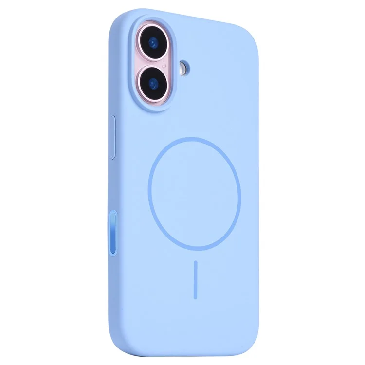 For iPhone 16 Plus Case Compatible with MagSafe Liquid Silicone Phone Back Cover with Camera Button - Baby Blue