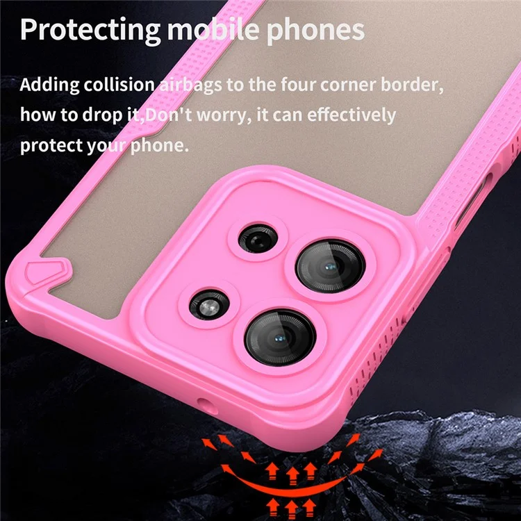 Funda para Motorola Moto G75 5G Híbrida Escarcha Tapa Trasera del Teléfono - Rosa