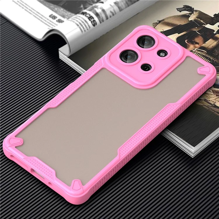 Funda para Motorola Moto G75 5G Híbrida Escarcha Tapa Trasera del Teléfono - Rosa