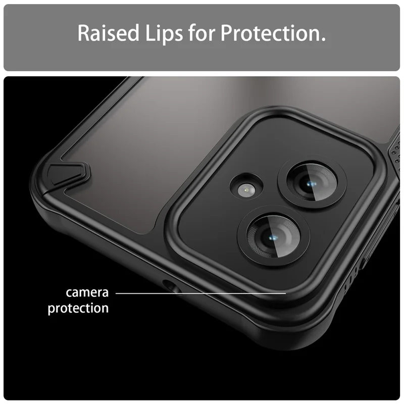 Coque hybride givrée pour Motorola Moto G55 5G - Noir
