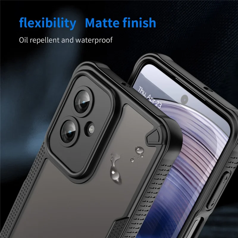Coque hybride givrée pour Motorola Moto G55 5G - Noir