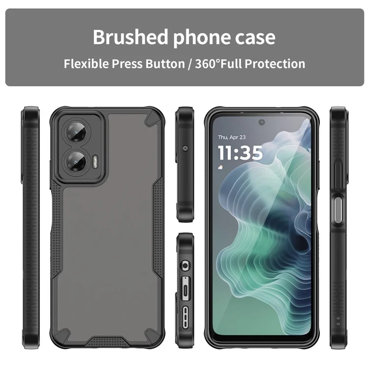 Custodia per Motorola Moto G35 5G, cover posteriore per telefono ibrida e opaca - Nera