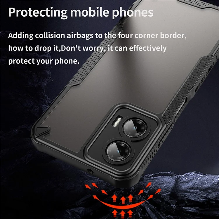Custodia per Motorola Moto G35 5G, cover posteriore per telefono ibrida e opaca - Nera