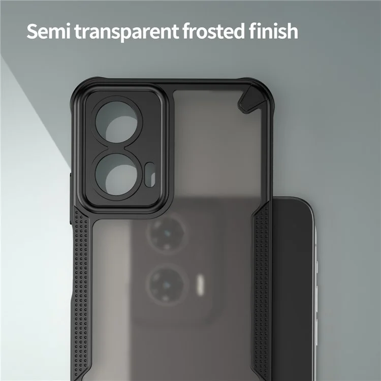 Custodia per Motorola Moto G35 5G, cover posteriore per telefono ibrida e opaca - Nera
