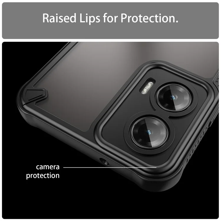 Custodia per Motorola Moto G35 5G, cover posteriore per telefono ibrida e opaca - Nera