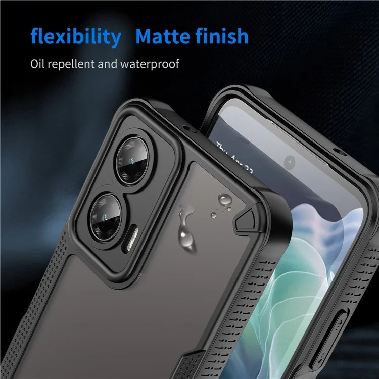 Custodia per Motorola Moto G35 5G, cover posteriore per telefono ibrida e opaca - Nera
