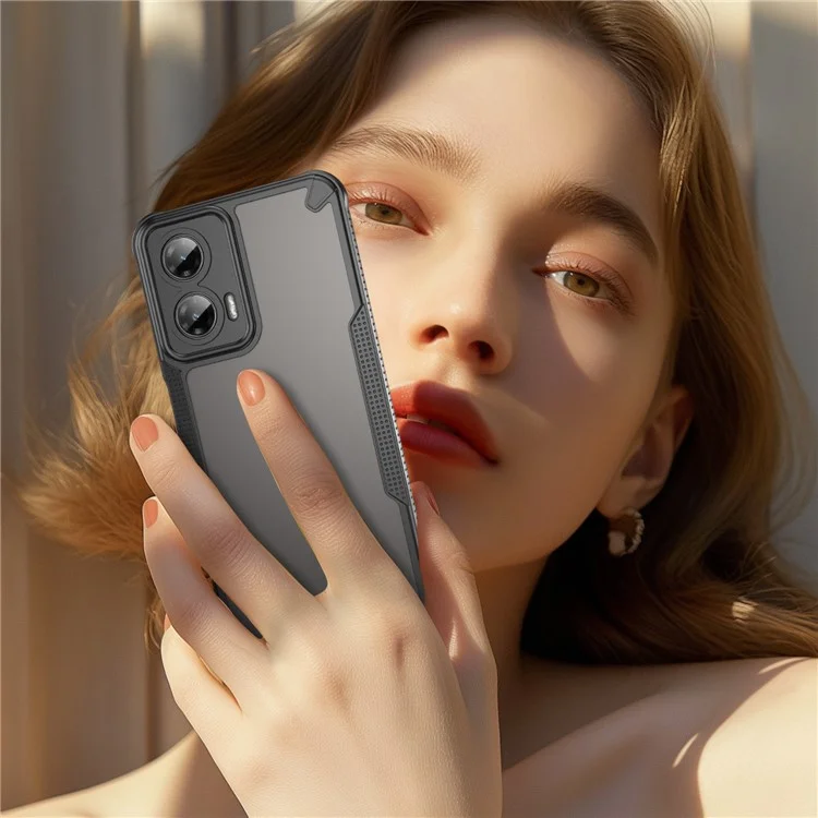 Custodia per Motorola Moto G35 5G, cover posteriore per telefono ibrida e opaca - Nera