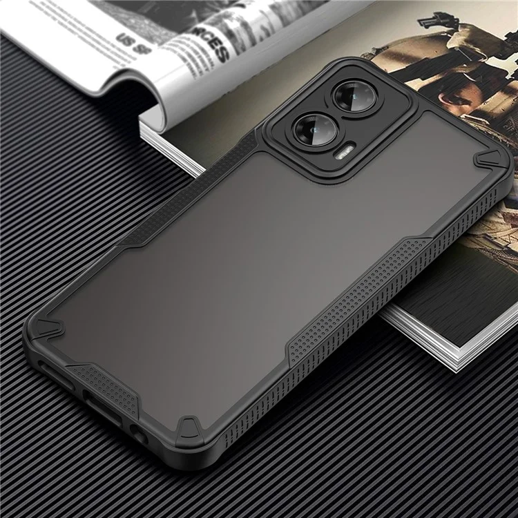 Custodia per Motorola Moto G35 5G, cover posteriore per telefono ibrida e opaca - Nera