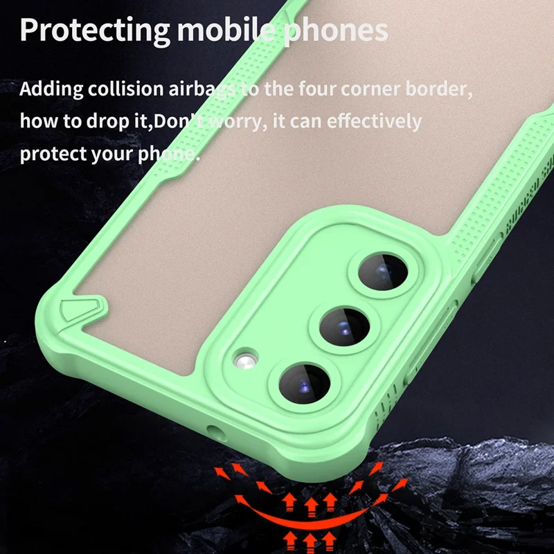For Samsung Galaxy S23+ Case Hybrid Frosted Phone Back Cover - Green