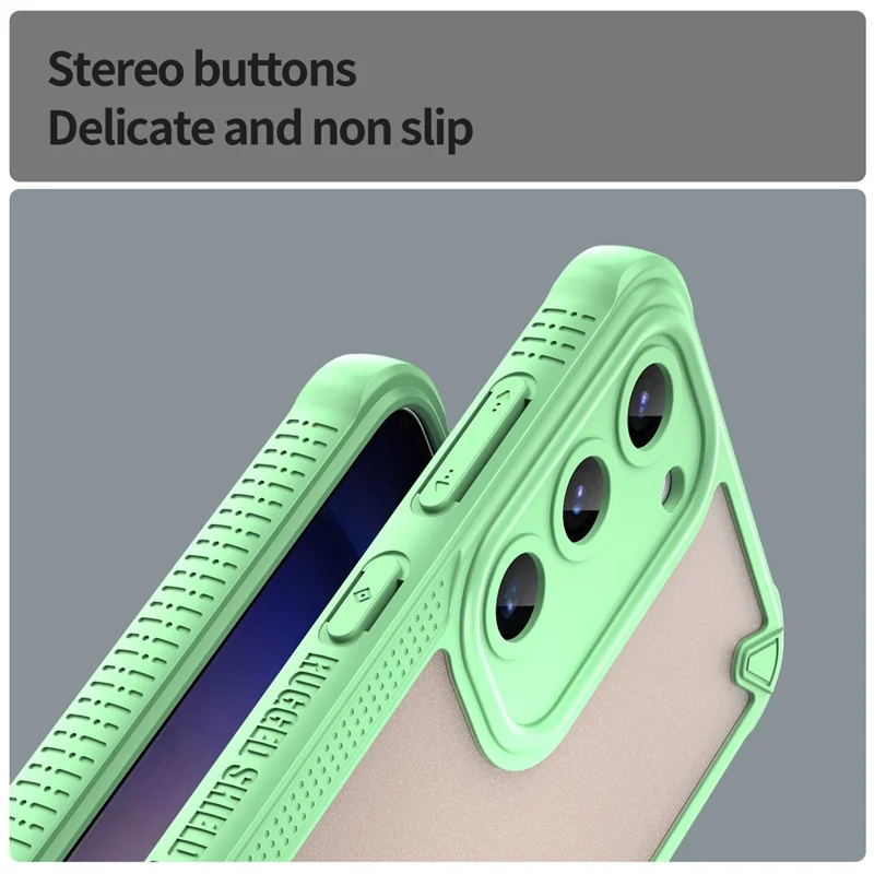 For Samsung Galaxy S23+ Case Hybrid Frosted Phone Back Cover - Green