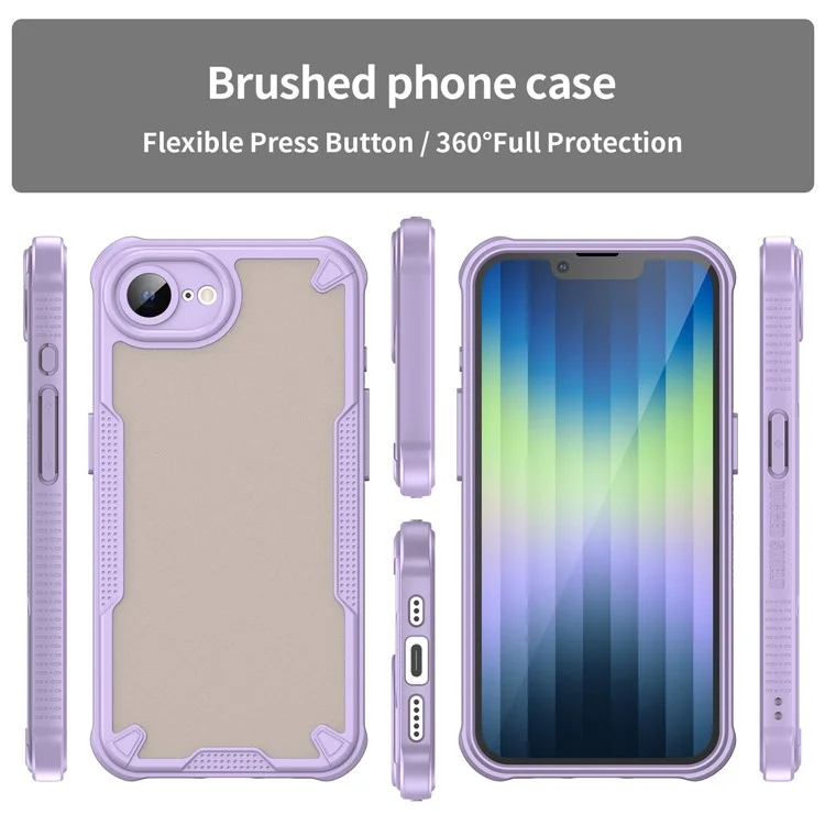 Coque pour iPhone SE (2025) Hybrid Frosted Phone Back Cover - Violet