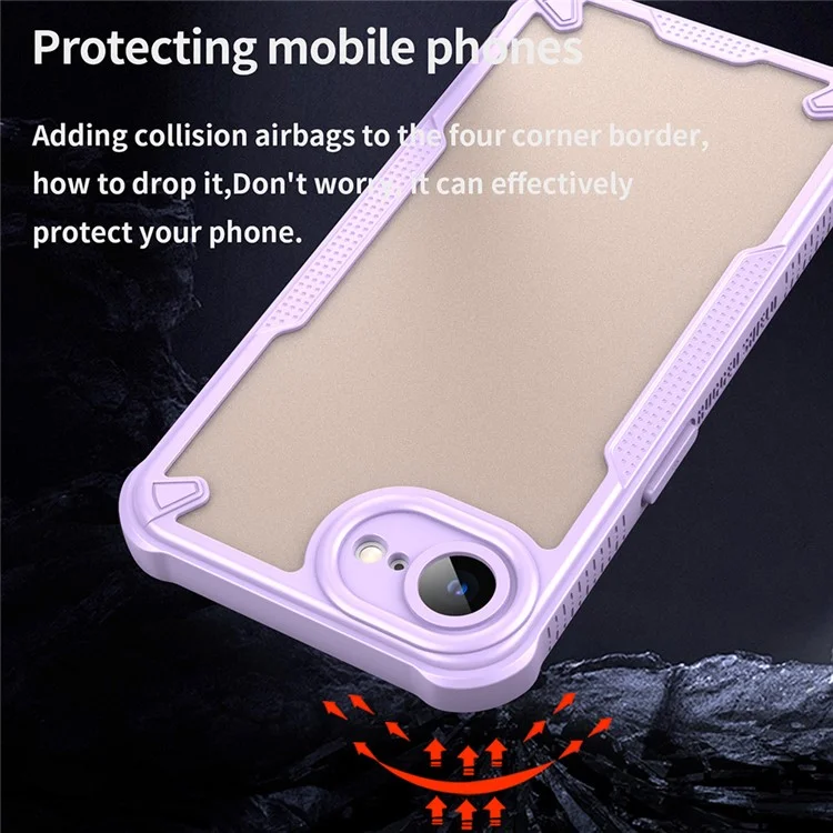 Coque pour iPhone SE (2025) Hybrid Frosted Phone Back Cover - Violet