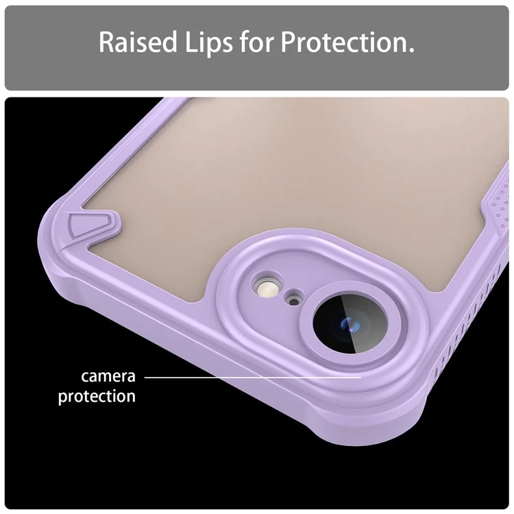 Coque pour iPhone SE (2025) Hybrid Frosted Phone Back Cover - Violet