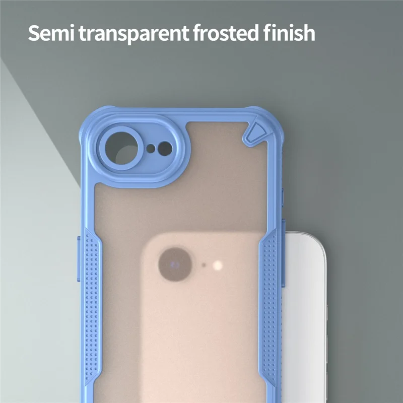 For iPhone 17e / 16e Case Hybrid Frosted Phone Back Cover - Blue