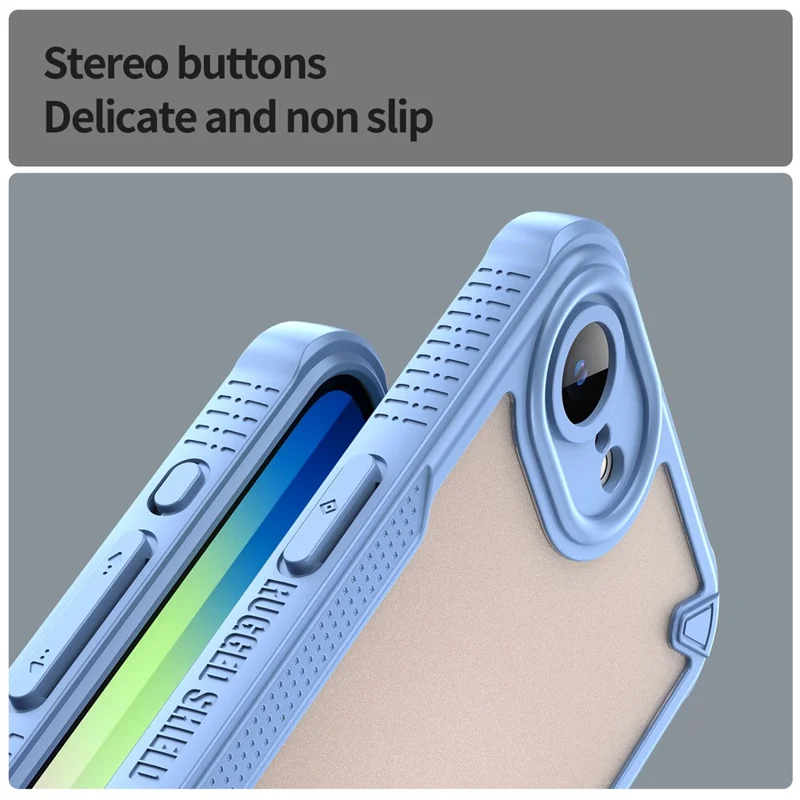 For iPhone 17e / 16e Case Hybrid Frosted Phone Back Cover - Blue