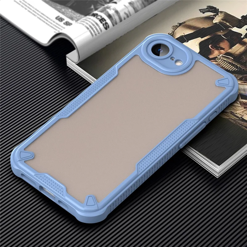 For iPhone 17e / 16e Case Hybrid Frosted Phone Back Cover - Blue