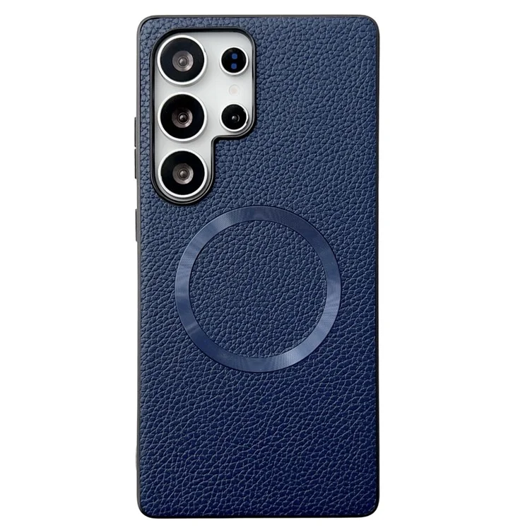 Чехол для Samsung Galaxy S25 Ultra совместимый с MagSafe из искусственной кожи + TPU задняя крышка - Синий