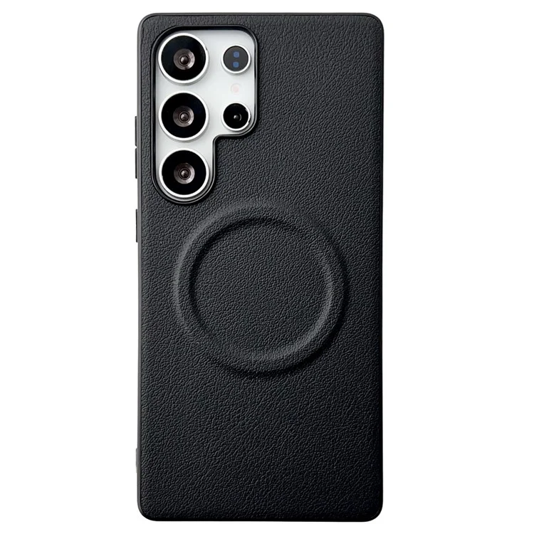 Capa para Samsung Galaxy S25 Ultra compatível com MagSafe PU + TPU Capa traseira do telefone - Preto