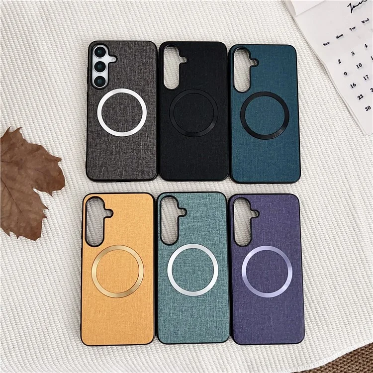Für Samsung Galaxy A26 5G Hülle Drop-Proof TPU + Tuchback Handyhülle kompatibel mit MagSafe - Grau