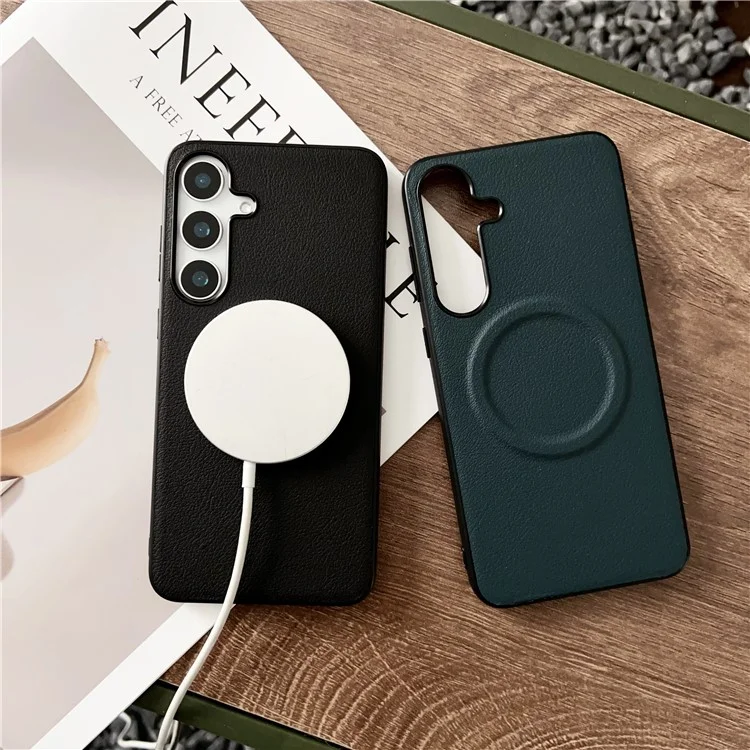 Für Samsung Galaxy A26 5G Hülle kompatibel mit MagSafe PU + TPU Handyhülle - Schwarz