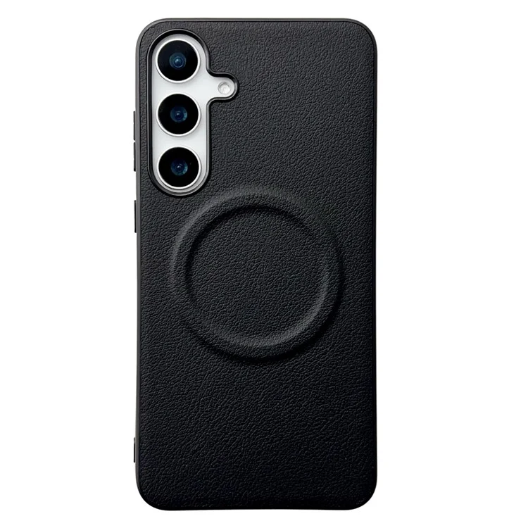 Für Samsung Galaxy A56 5G Hülle kompatibel mit MagSafe PU + TPU Handy-Rückseite - Schwarz