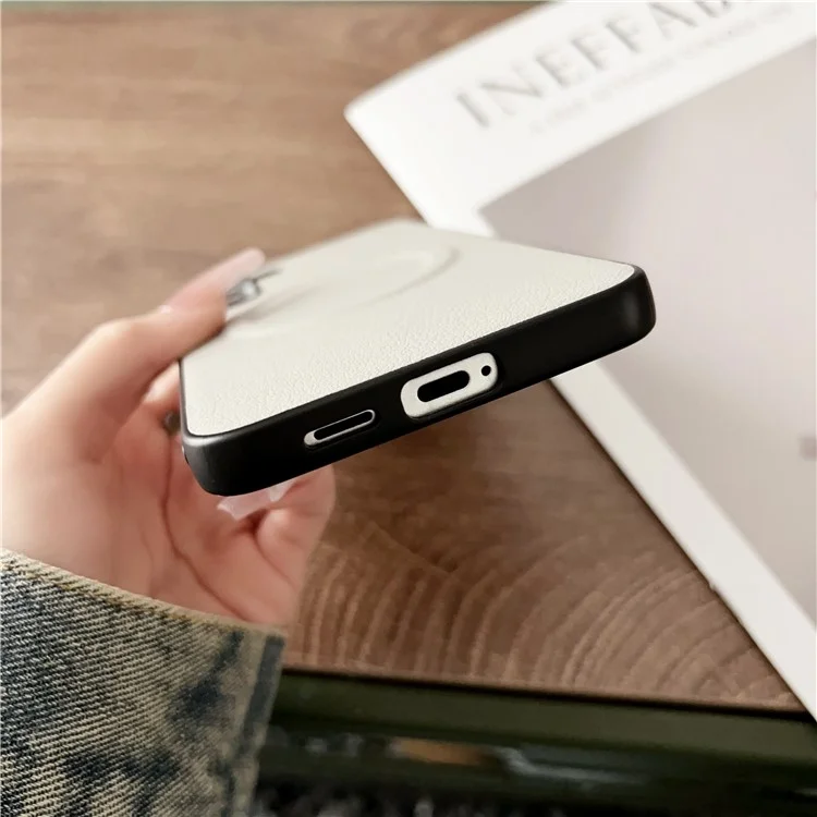 Für Samsung Galaxy A56 5G Hülle kompatibel mit MagSafe PU + TPU Handy-Rückseite - Schwarz