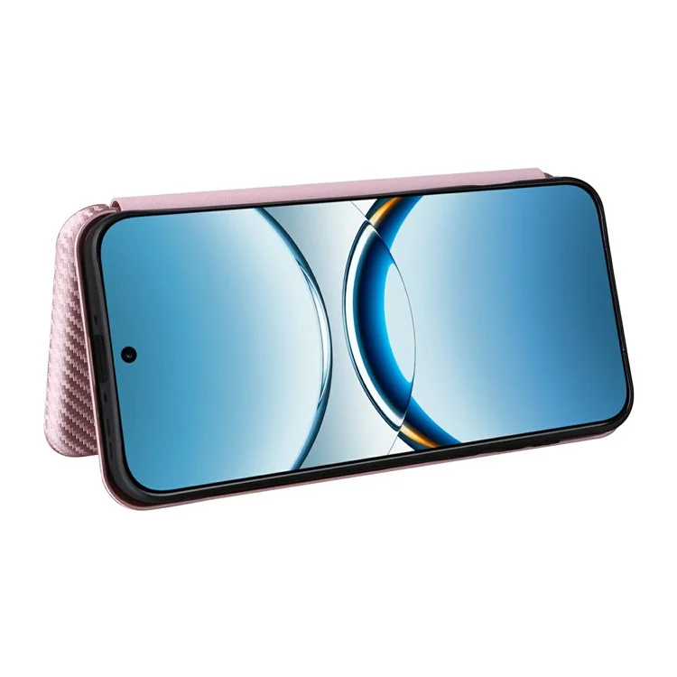Чехол для Oppo Find X8 5G, текстура углеродного волокна, ударопрочный, кожаный - Розовое золото