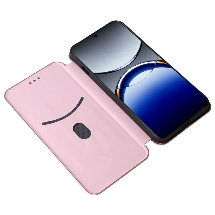 Для Oppo Find X8 Pro 5G чехол с текстурой углеродного волокна, ударопрочный чехол из искусственной кожи - розовое золото