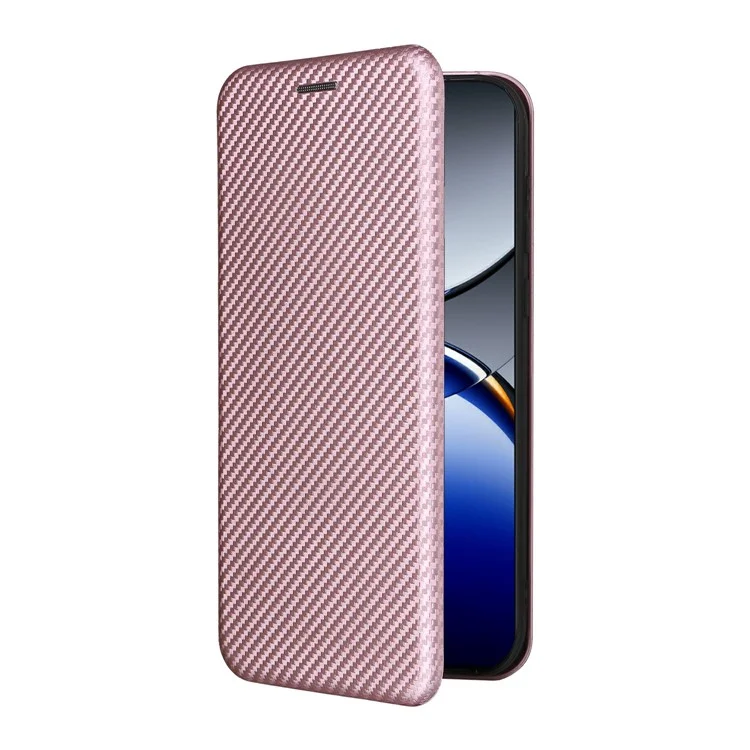 Для Oppo Find X8 Pro 5G чехол с текстурой углеродного волокна, ударопрочный чехол из искусственной кожи - розовое золото