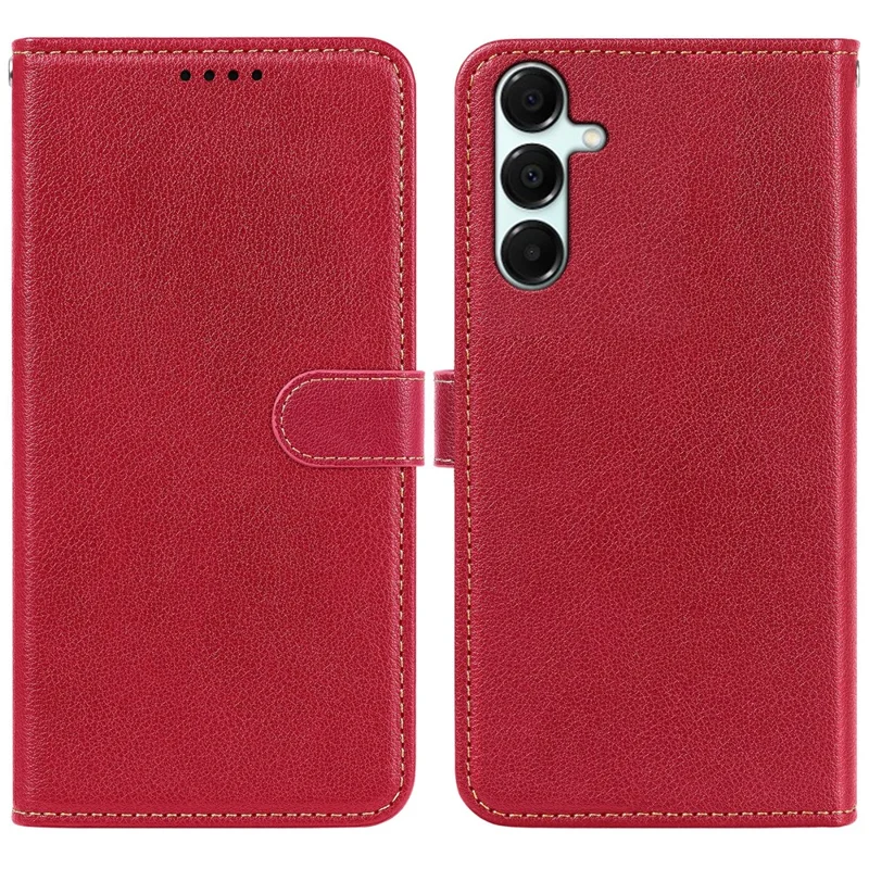 For Samsung Galaxy A16 5G  /  4G Leather Case Litchi Texture Wallet RFID Blocking Phone Cover - Red