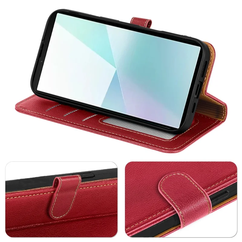 For Samsung Galaxy A16 5G  /  4G Leather Case Litchi Texture Wallet RFID Blocking Phone Cover - Red
