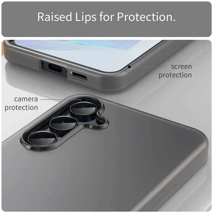 Custodia per Samsung Galaxy A55 5G, in TPU + PC, cover posteriore opaca e traslucida - Nera