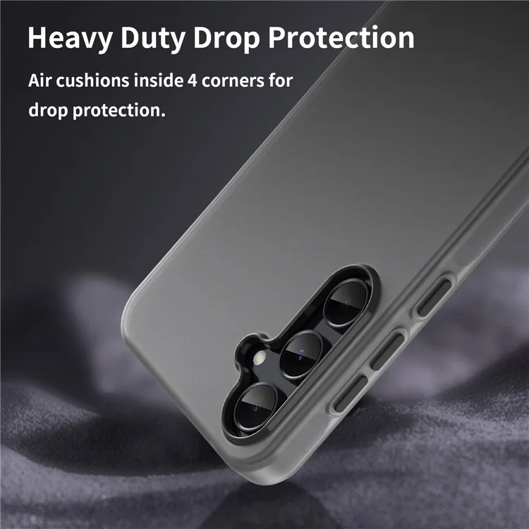 Custodia per Samsung Galaxy A55 5G, in TPU + PC, cover posteriore opaca e traslucida - Nera