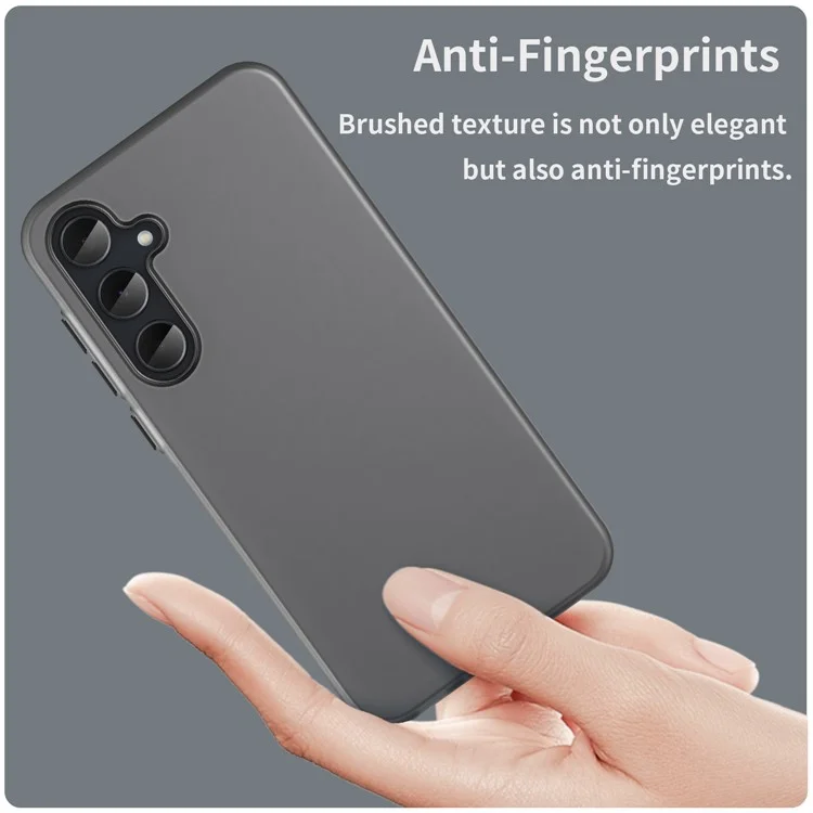 Для Samsung Galaxy A35 5G Чехол TPU + PC Задняя крышка телефона Матовый прозрачный дизайн - Черный
