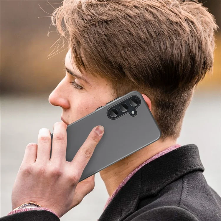 Для Samsung Galaxy A35 5G Чехол TPU + PC Задняя крышка телефона Матовый прозрачный дизайн - Черный