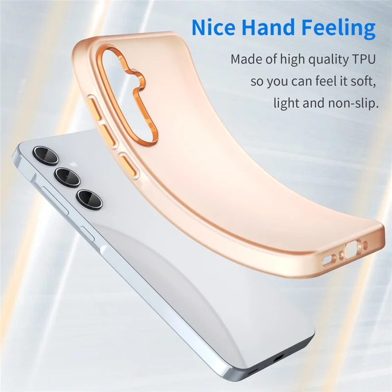 For Samsung Galaxy A35 5G Case TPU + PC Phone Back Cover Matte Translucent Design - Orange