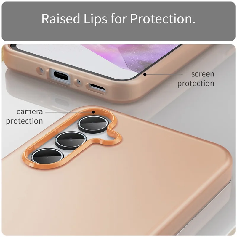 For Samsung Galaxy A35 5G Case TPU + PC Phone Back Cover Matte Translucent Design - Orange