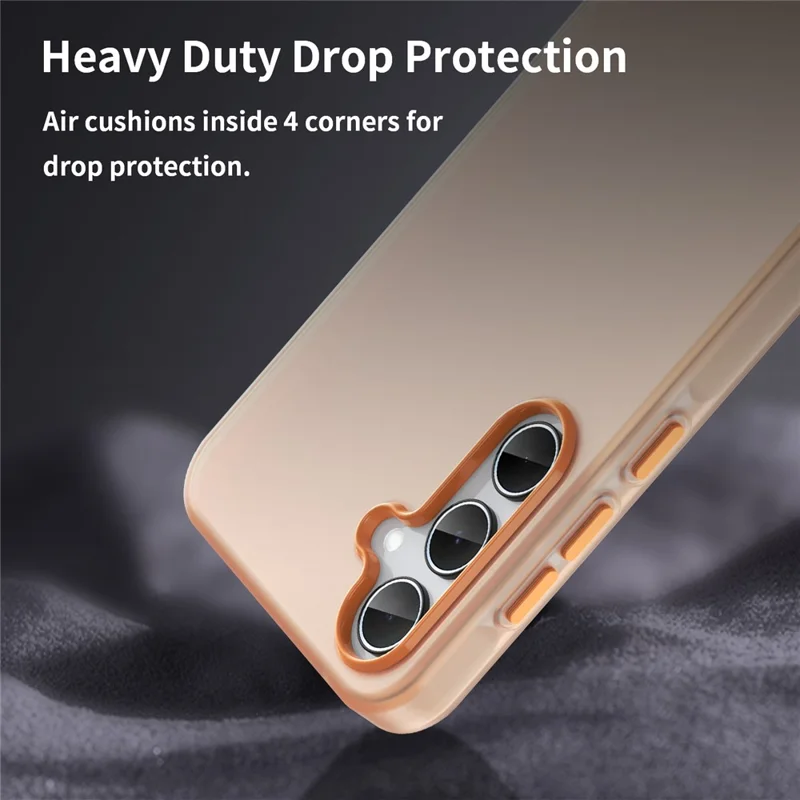 For Samsung Galaxy A35 5G Case TPU + PC Phone Back Cover Matte Translucent Design - Orange