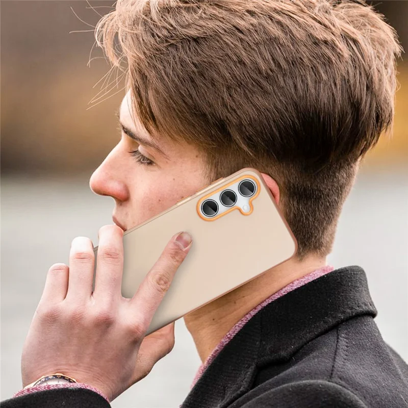 For Samsung Galaxy A35 5G Case TPU + PC Phone Back Cover Matte Translucent Design - Orange