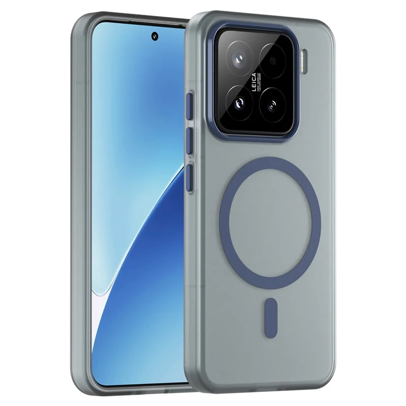 For Xiaomi 15 Magnetic Case TPU + PC Slim Matte Translucent Phone Cover - Dark Blue