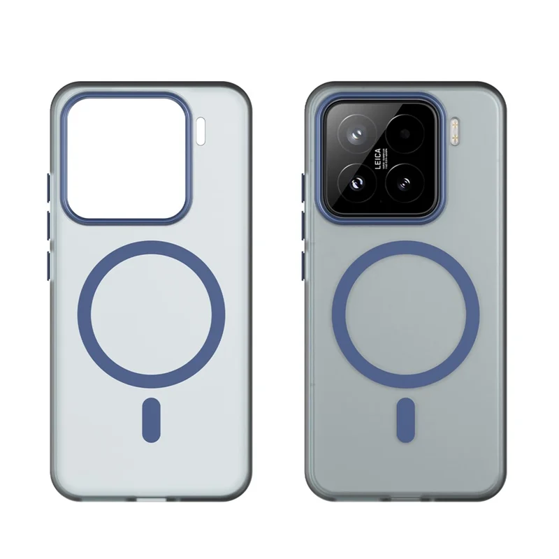 For Xiaomi 15 Magnetic Case TPU + PC Slim Matte Translucent Phone Cover - Dark Blue